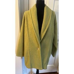 nlt Women’s Button Front Fleece Jacket Parka Made In USA Size 1XL Green NWOT